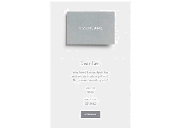 Everlane Christmas gift card idea 