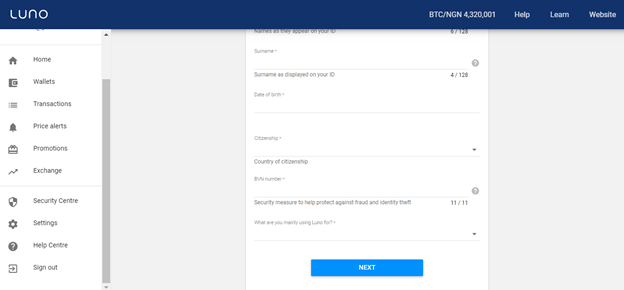 Luno Wallet