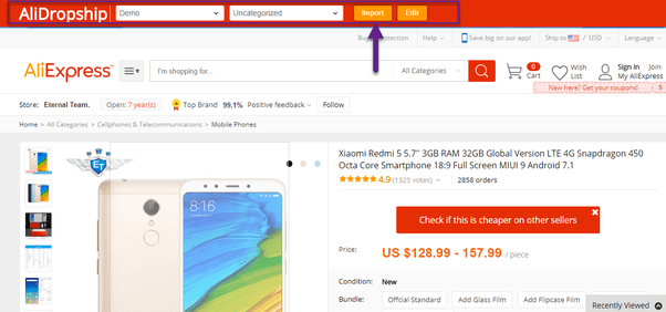 Import products with alidropship 