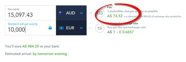 Transferwise Transaction fees