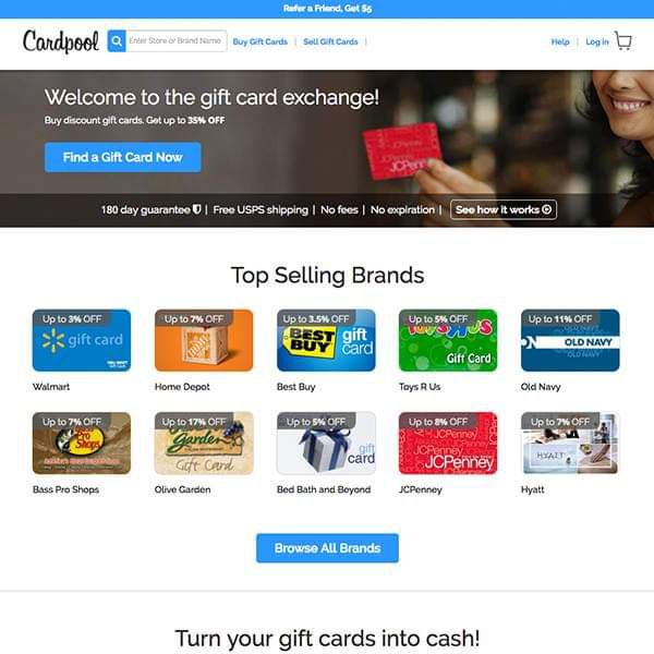 Carpool gift card coupons