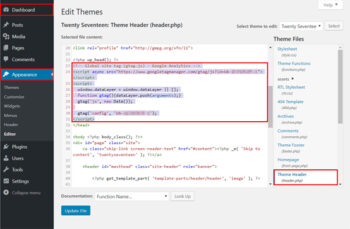 Google Analytics in WordPress