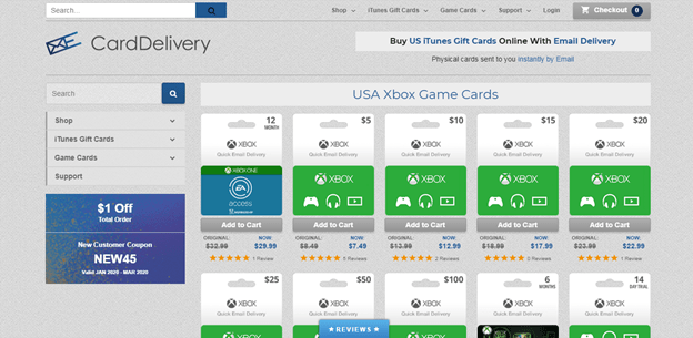 Card Delivery xbox gift card 