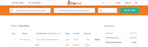 Cashing in Gift Cards