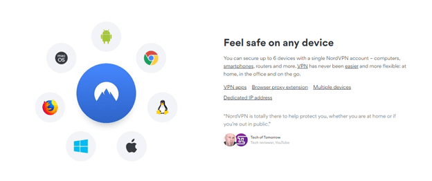 Nord VPN Extension for Chrome Browser features 