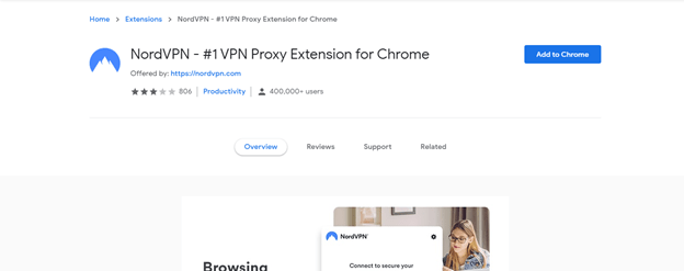 NordVPN chrome extension 