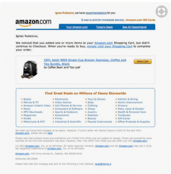 amazon Abandonment Cart Emails Templates