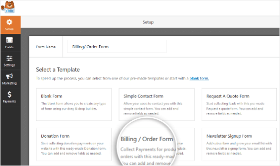 Setup WPForms order Forms 