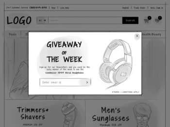 Email Pop-Up Promotion Sale giveaway