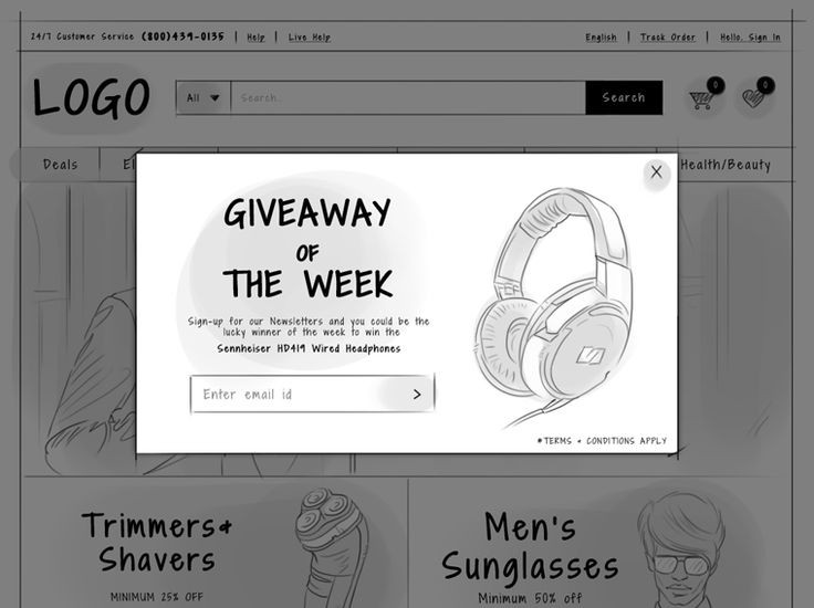Email Pop-Up Promotion Sale giveaway