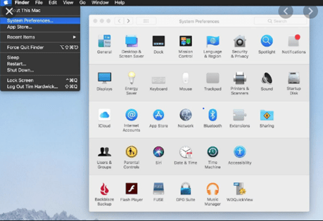 System Preferences > Sharing and internet