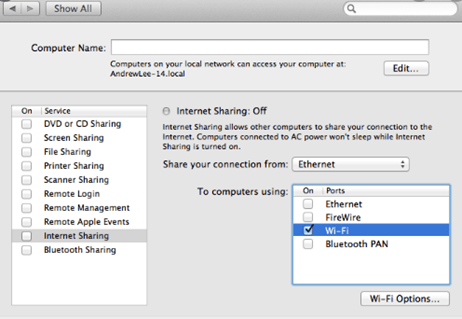 Wifi settings for xbox 