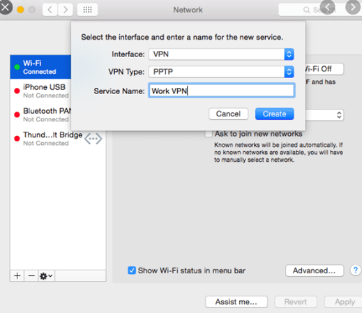 Launch VPN software on your Mac device