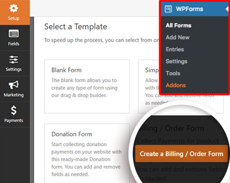 WPForms Receive payment settings 