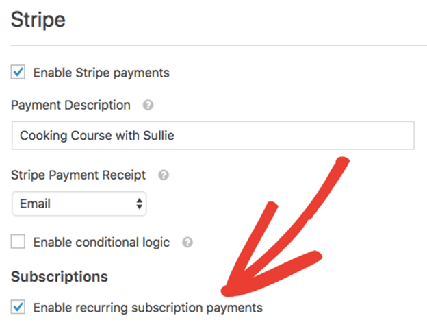 Enable Recurring Subscription Payments