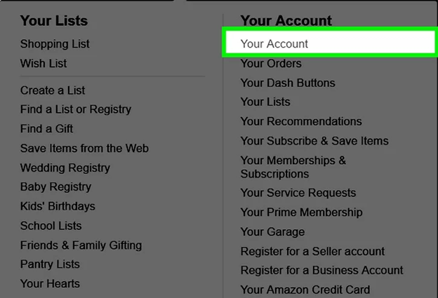 Amazon account settings 