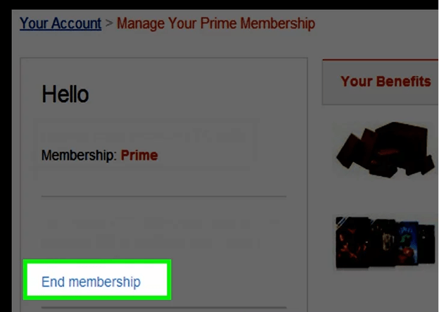 End membership Amazon prime free trial 