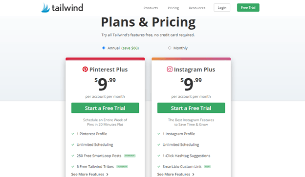 Tailwind for Instagram Pricing