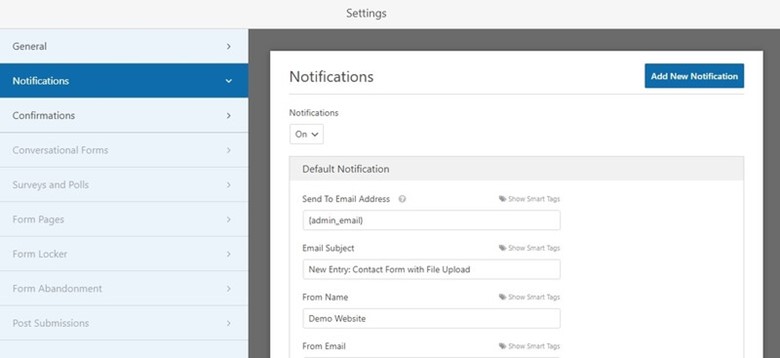 WPForms mail notification for email marketing 