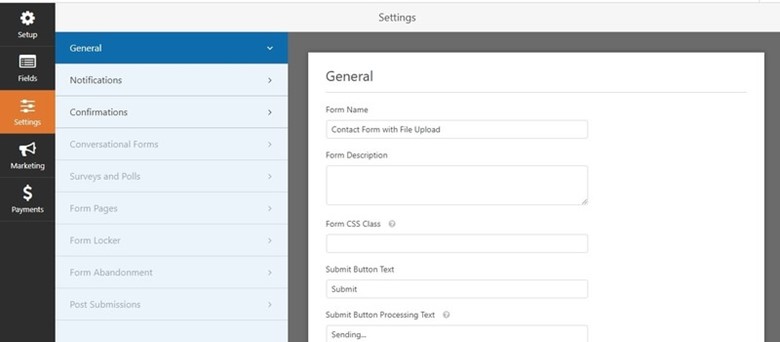 WPForms Email Marketing settings 