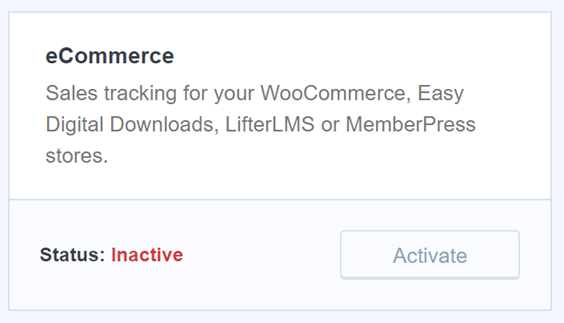 Monsterinsights eCommerce Plugin
