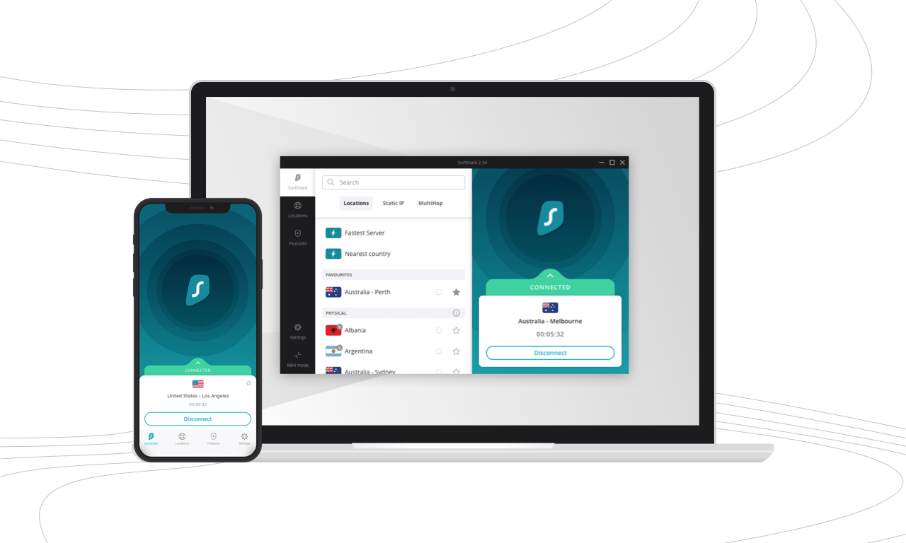 Surfshark VPN For Mobile devices and Windows