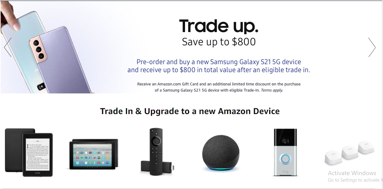 Amazon Trade-In to earn Amazon gift cards 