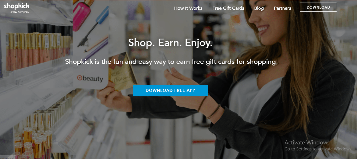 Download the ShopKick app to earn Amazon gift cards 