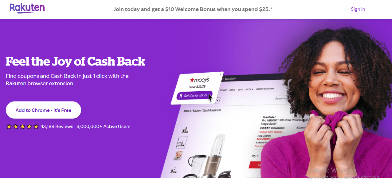 Use Rakuten to earn gift cards 