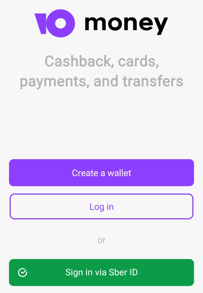 Create account on YooMoney to generate free Virtual credit card 