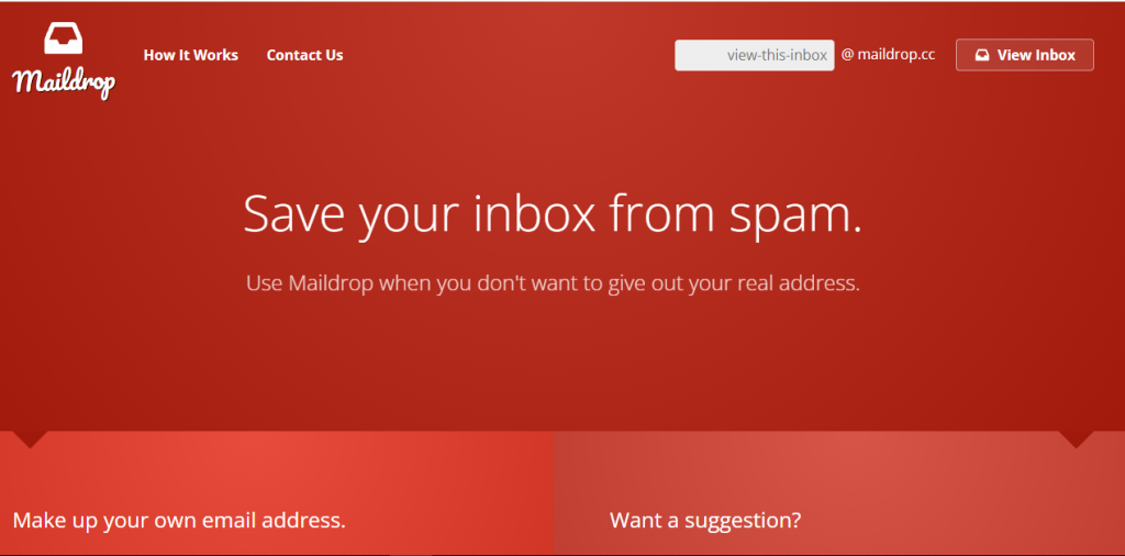 MailDrop temporary email address 