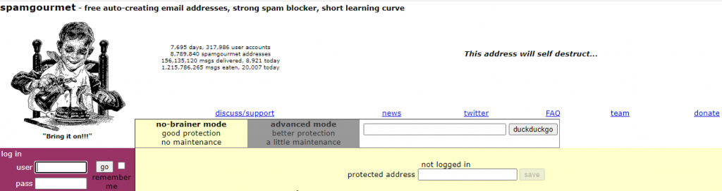 Spamgourmet temporary email address 