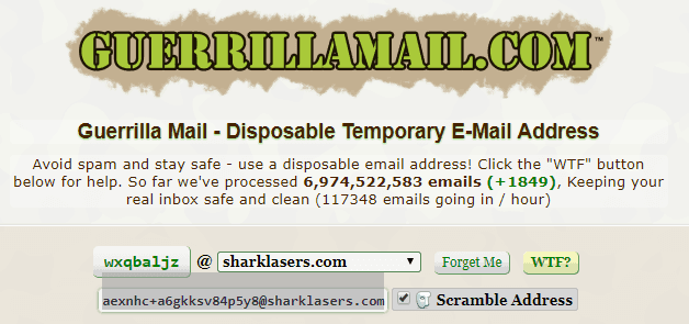 GuerrillaMail temporary email address 