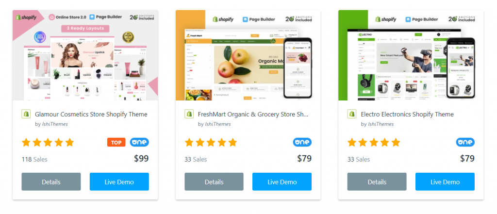 shopify Extensive Selection of Themes