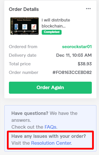 Fiverr Resolution Center