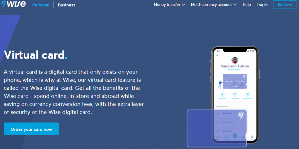Wise virtual credit card