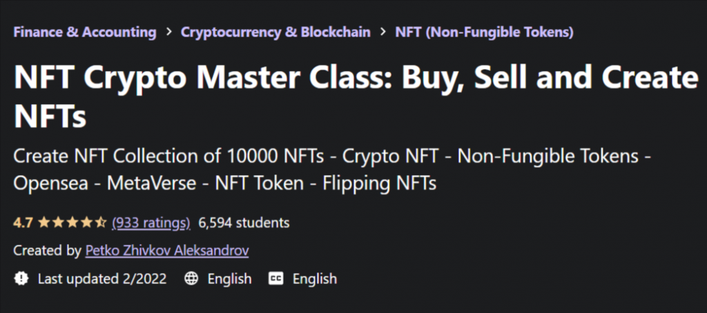 NFT Crypto Master Class: Buy, Sell, and Create NFTs:  