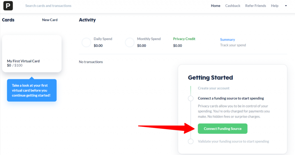 Funds your privacy accounts 