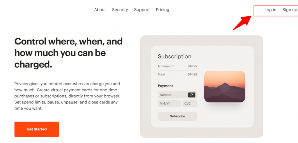 Sign up for privacy.com 