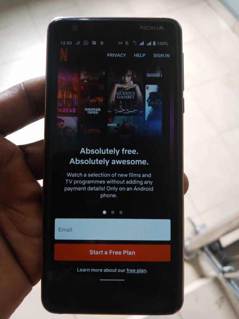 Start a Netflix Free Plan” to proceed.