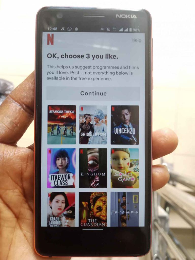 select just 3 movies from the  netflix grid list