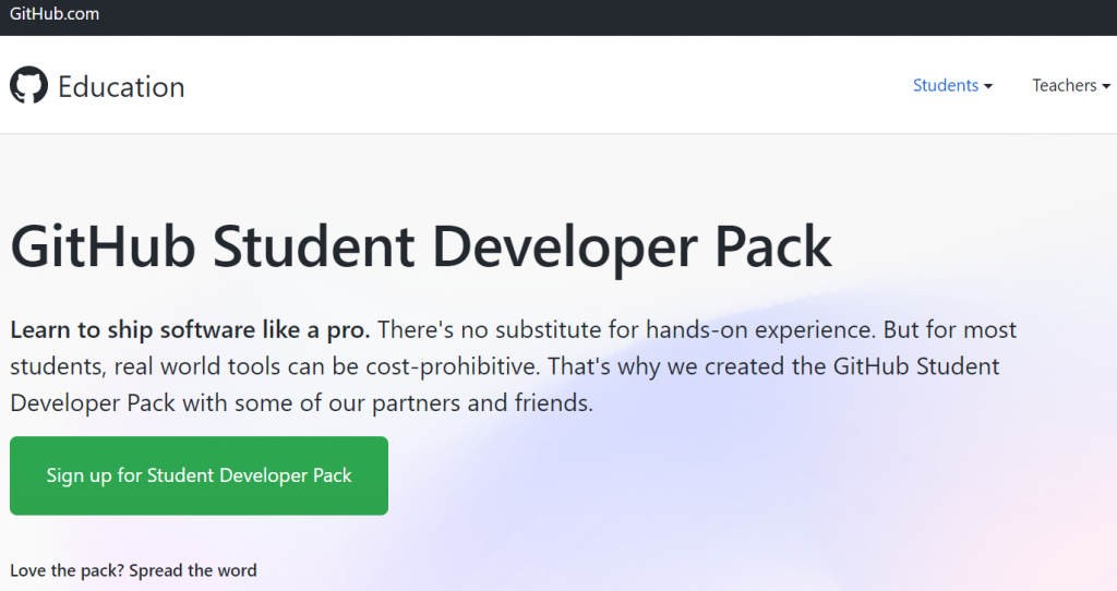 GitHub-Student-Developer-Pack-GitHub-Education