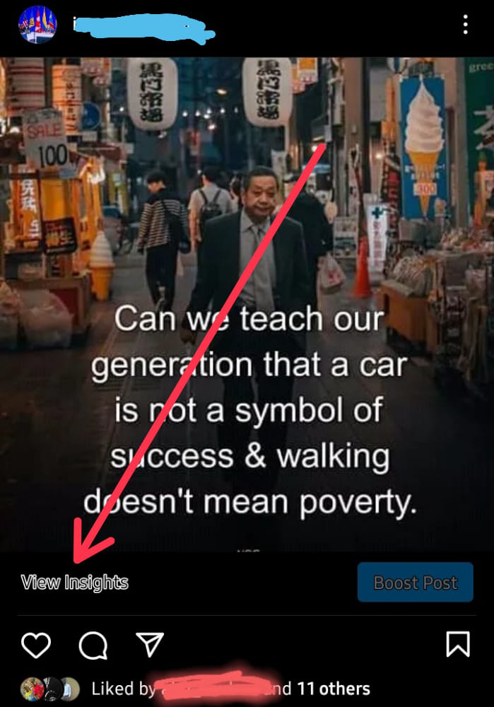  left corner of the Instagram post
