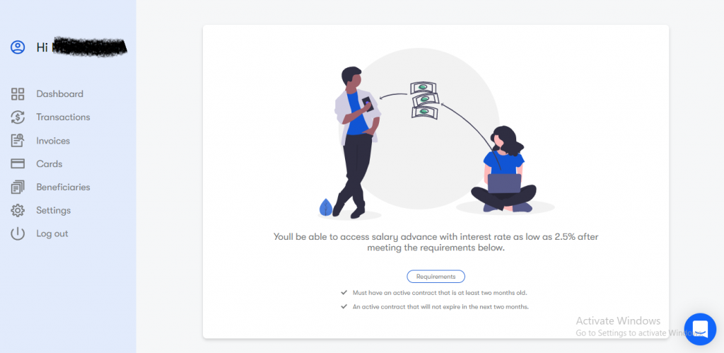 You can even Request for Loan