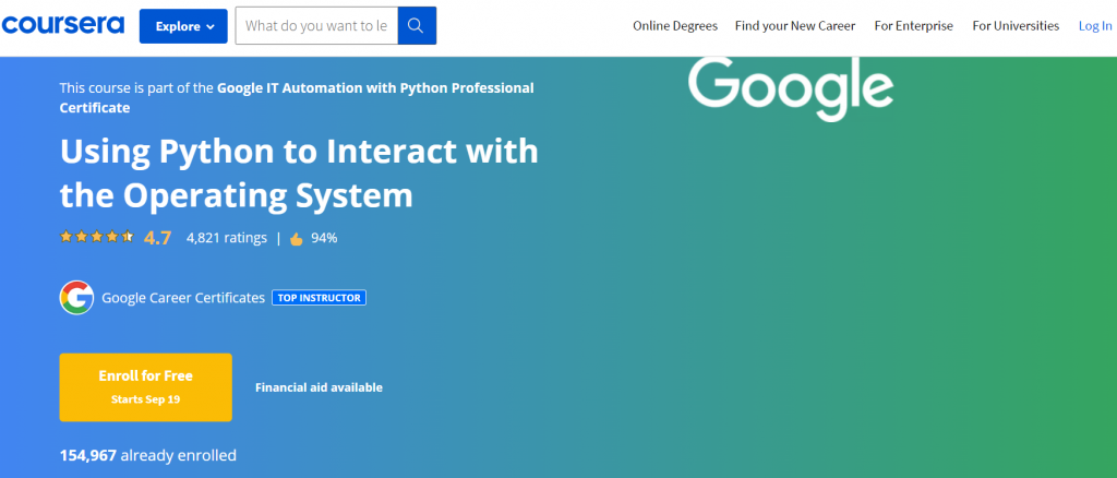 Python to Interact W/OS Course