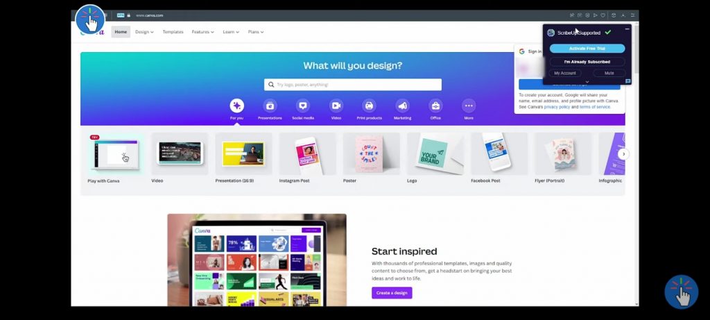 sign up for a free trial on Canva. 