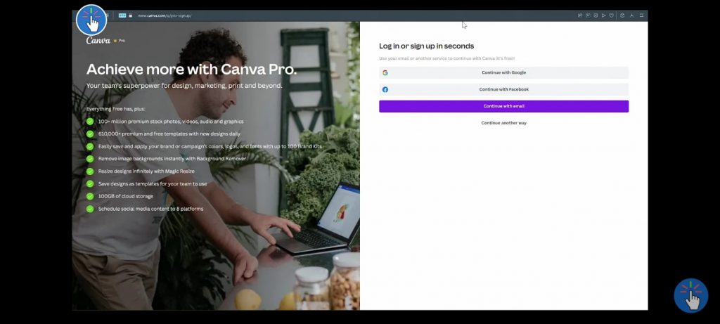 created your Canva pro account
