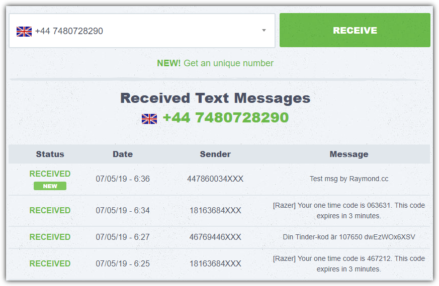 Receive Free SMS | Free Temporary and Disposable Number
