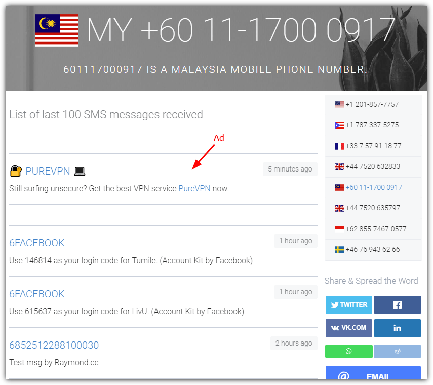 Receive SMS Online | Free SMS Online