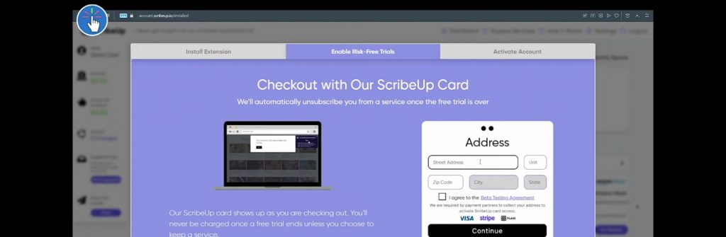 submit a United States address on scribeup card